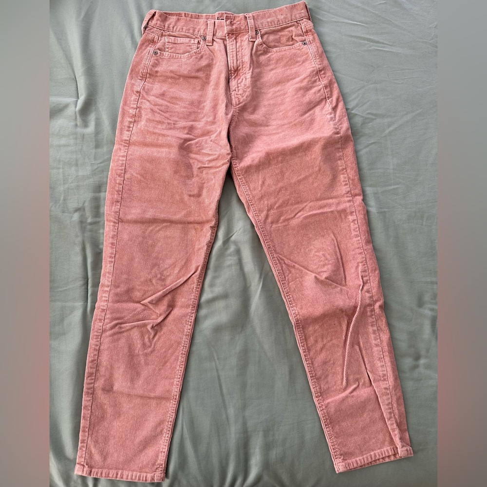American Eagle Salmon Pink Corduroy High-waisted Mom Jeans